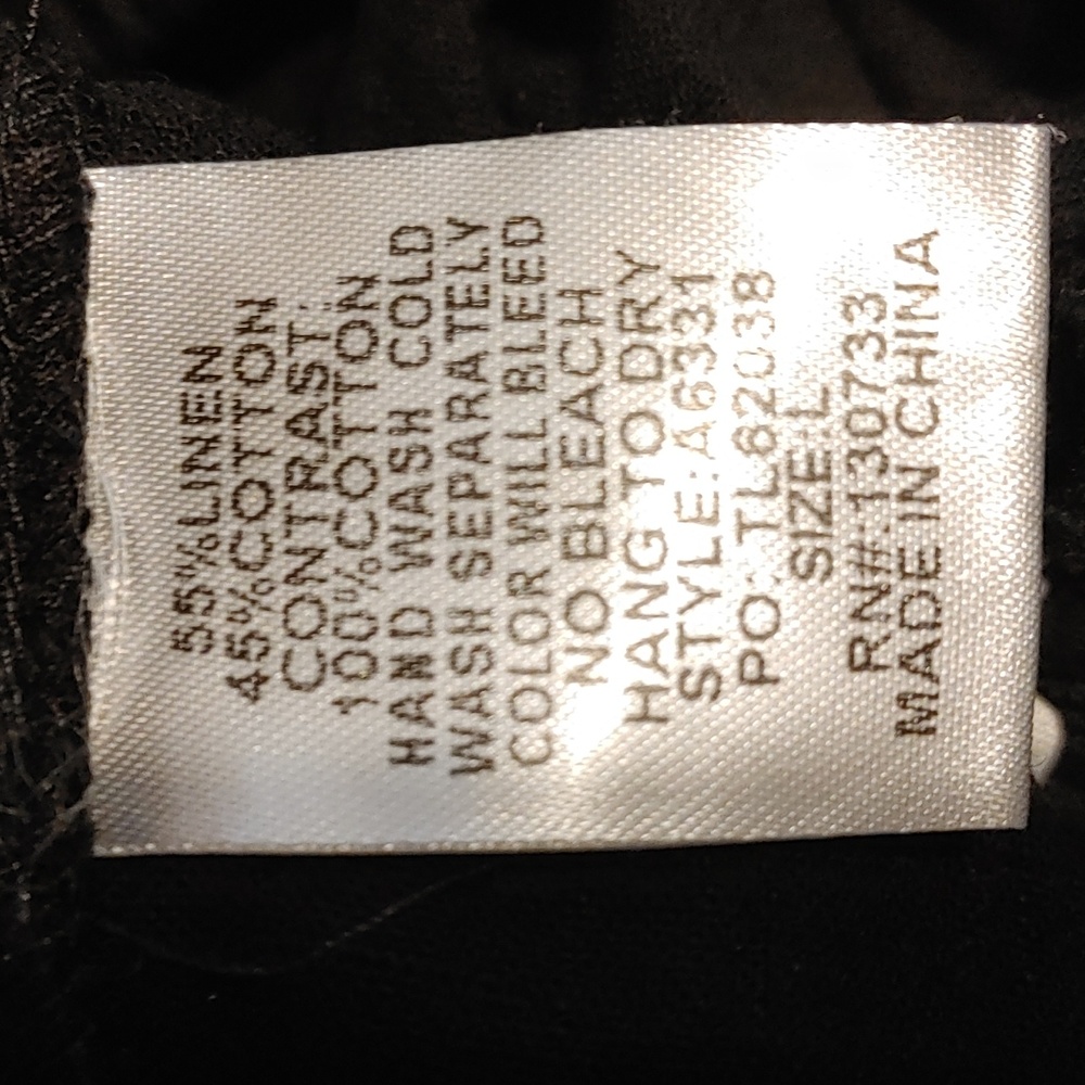 Umgee Black Mini Skirt Women's LG with Eyelet Hem Linen Blend, Boho, Whimsical - Picture 7 of 7